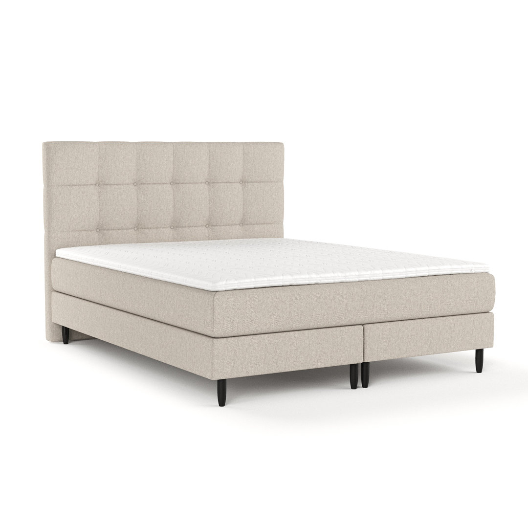 Boxspringbett mit Bonellmatratze und PU-Schaum Topper