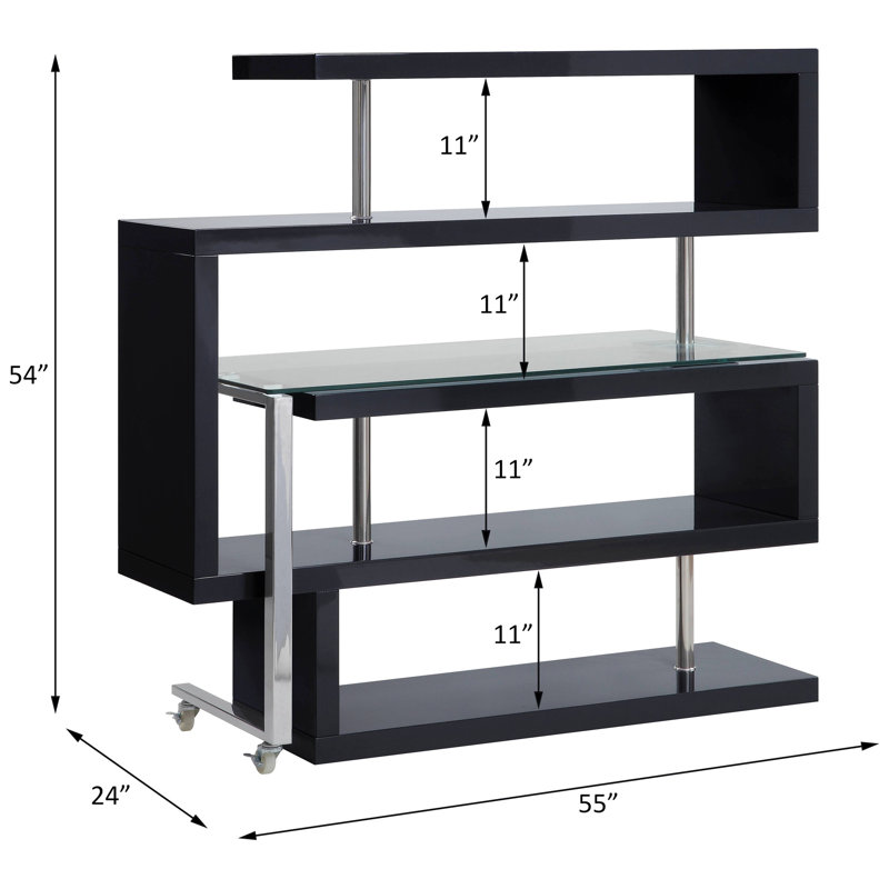 Bureau contemporain pivotant à 360°, élégant, en verre trempé et bois composite.