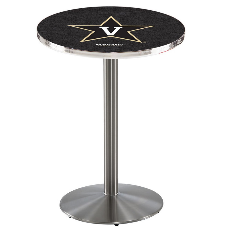 Round Metal Base Dining Table, Stainless Steel, Vanderbilt University