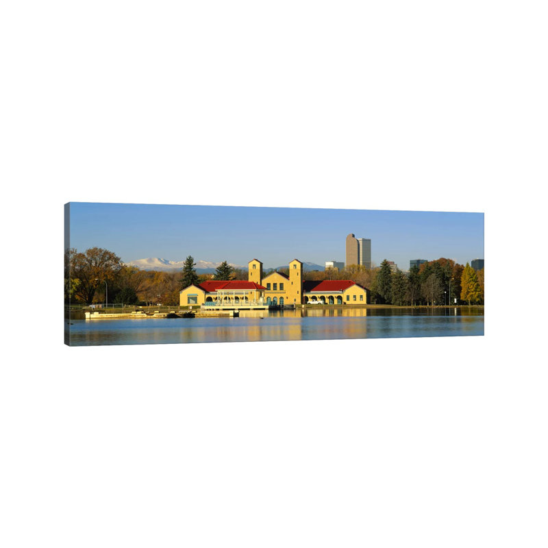 Buildings at the Waterfront, City Park Pavilion, Denver, Colorado, USA 1 Piece Wrapped Canvas Panoramic Wall Art