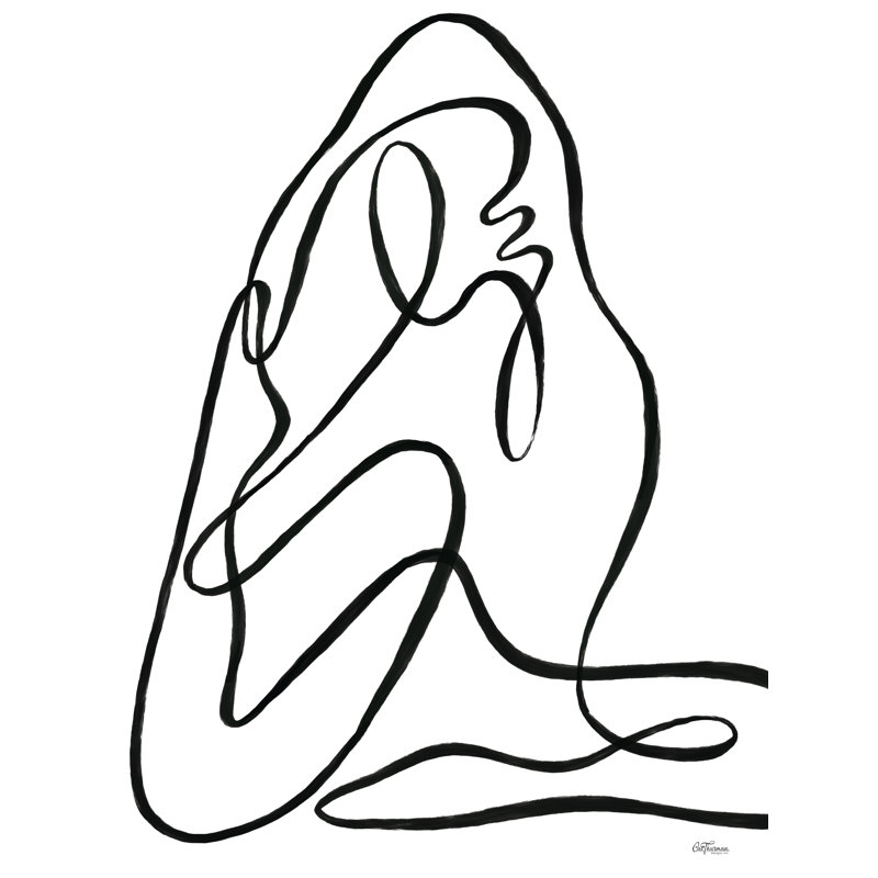 Pose de yoga par Cat Thurman Designs, H 32 po x l 24 po, Imprimé papier doré avec passe-partout