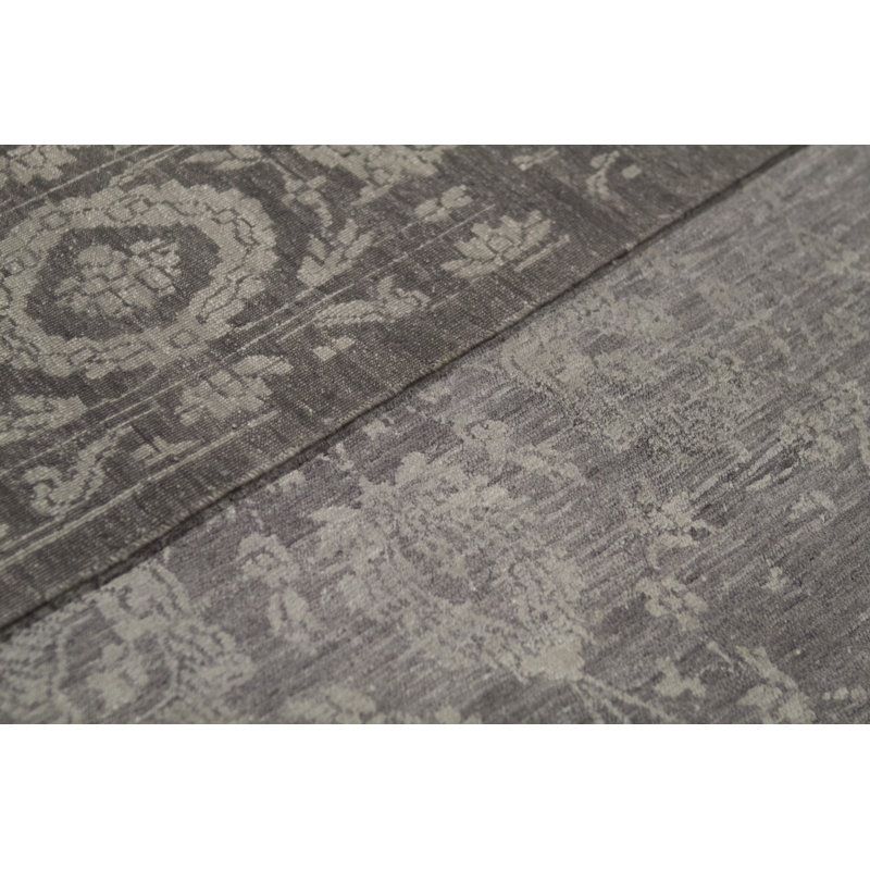 Neo Villa Floral Area Rug in Dark Gray, Rectangle 8'11" x 11'9"