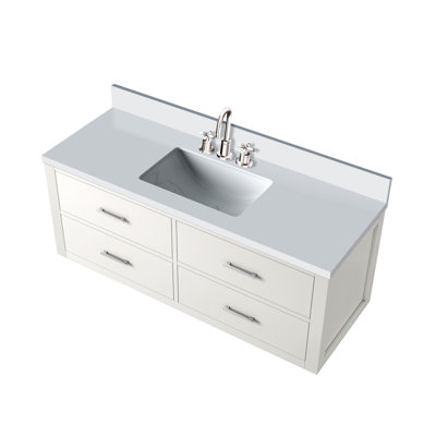 Meuble-lavabo simple 48 po X P 22 po D, plateau en marbre de culture et ensemble de robinet