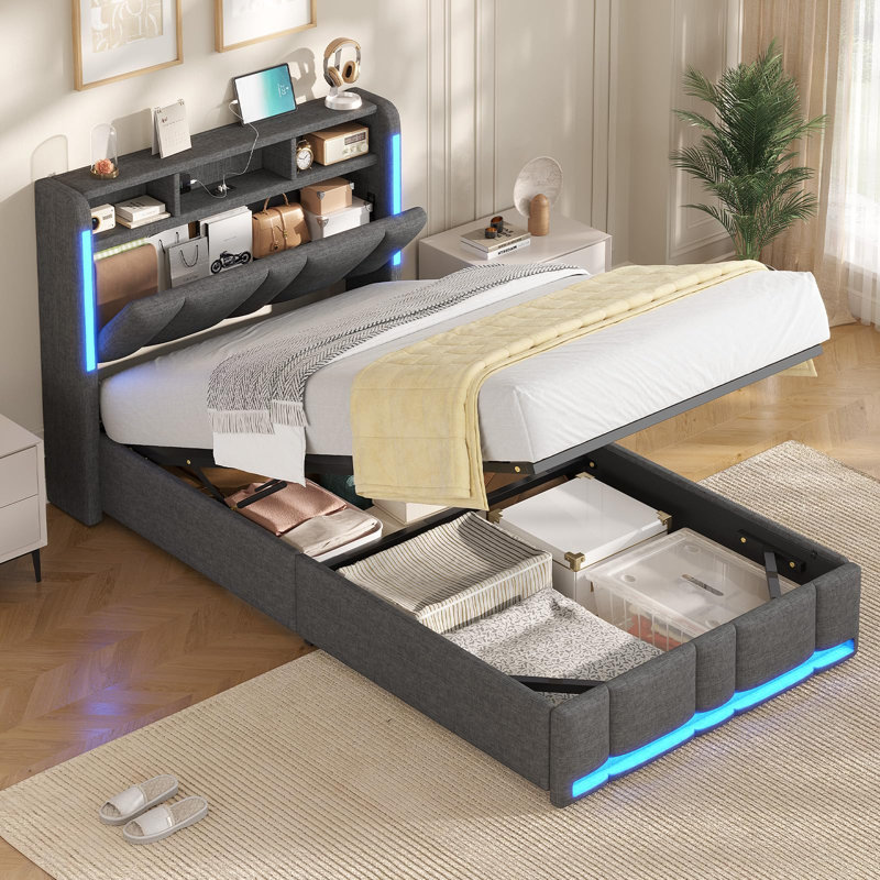 Ottoman Bed, Single (3'), Grey