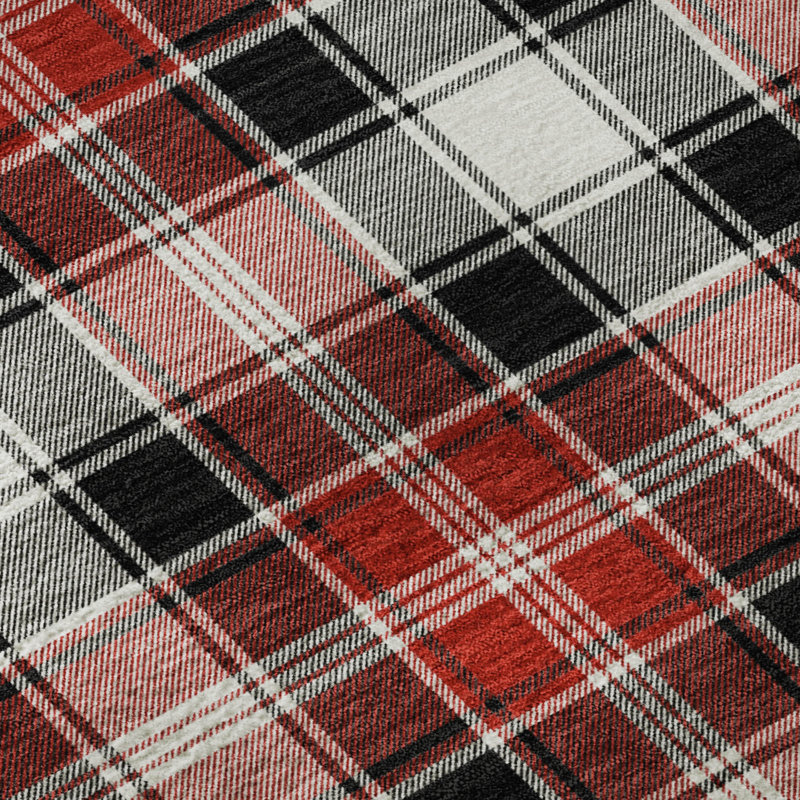 Premium Machine Washable Dockside AMF1817 Christmas Plaid Rug, Rectangle 5' x 7'6"