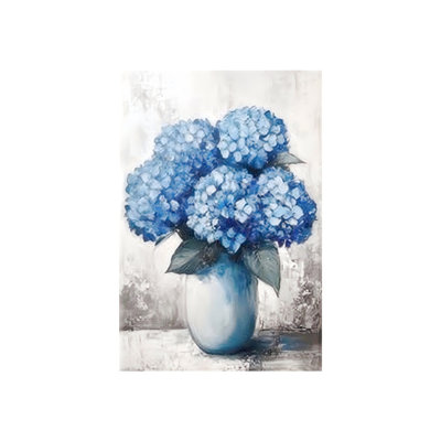 Blue Hydrangea Unframed Canvas Wall Art  24" X 36"