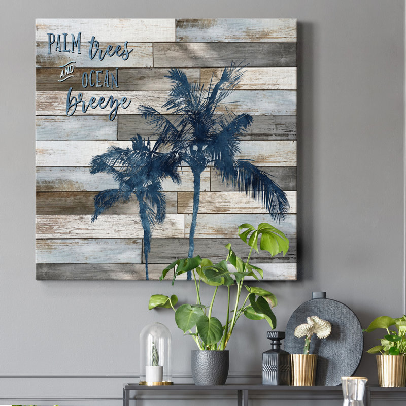 " Palm Trees And Ocean Breeze ", 24" H x 24" W x 1.5" D