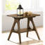 Table de bout en bois avec tablette - idéale pour l'intérieur de la maison Finition noyer brun moderne Mid-Century