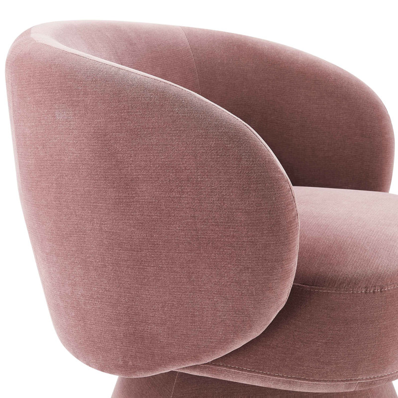 Saboor 78Cm Wide Swivel Barrel Chair, Old Rosa Rayon