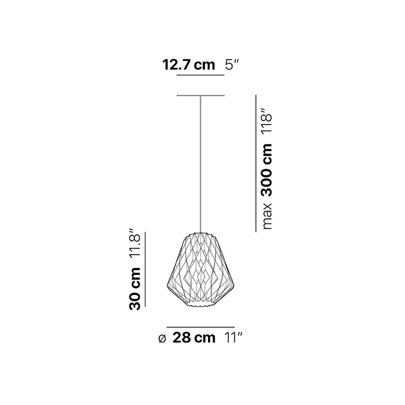 Pilke 1 - Light Chandelier, White Stained