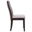 Chaise de salle à manger en bois brun de 2, style transitionnel, dossier ergonomique, revêtement taupe (2 pièces), style confortable