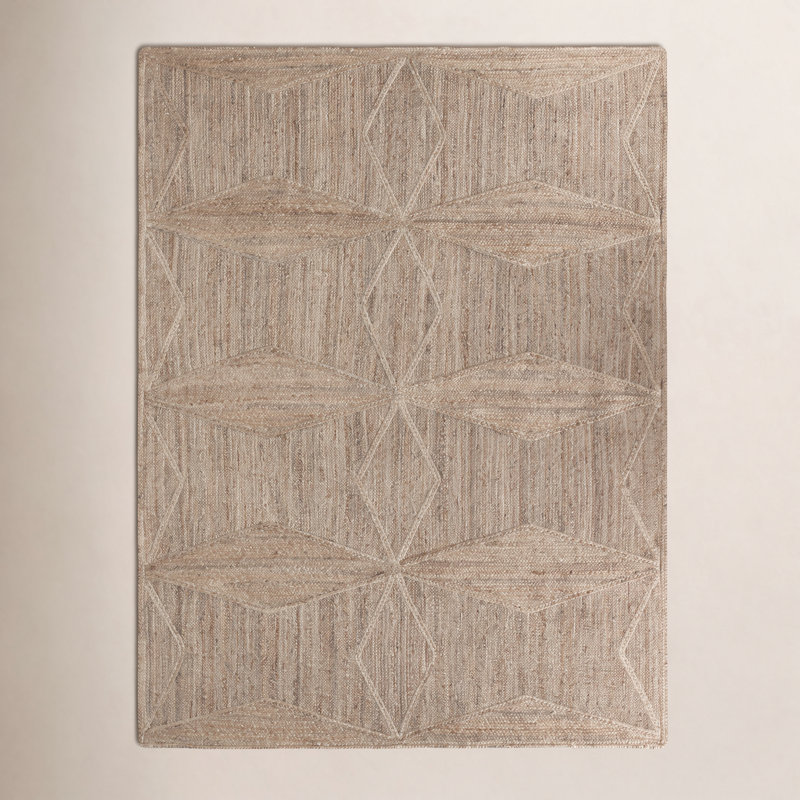 Tapis beige à motif géométrique naturel Jaipur Living Naturals Tobago (2 pi x 3 pi), Rectangle 2 pi x 3 pi