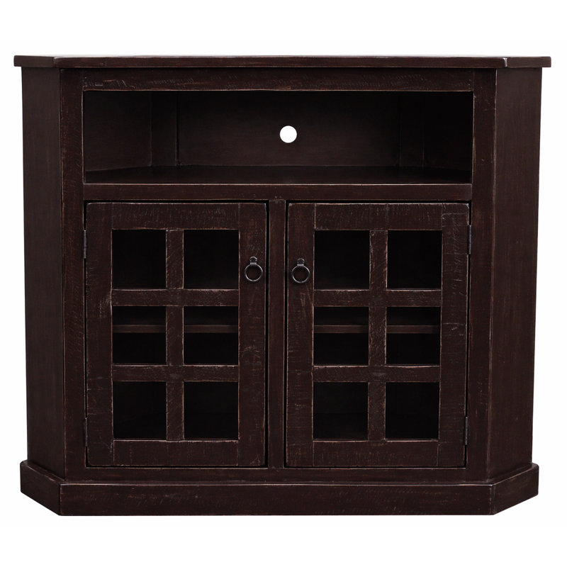 Campos Unfinished Corner TV Stand for TVs up to 55", Caribbean Rum