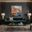 Art mural sur toile brun avec villes de Malte-213505592