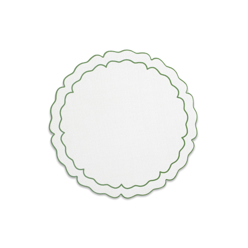 Vinilo Placemat: Scalloped Round Placemat, Green