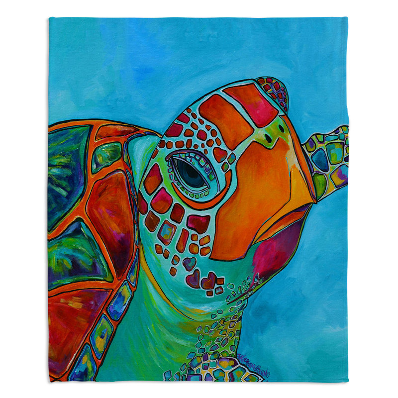  Jeté de tortue de mer, l 51 po x L 60 po