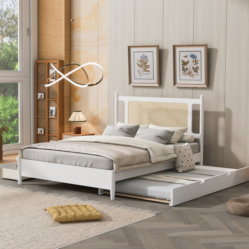 Lit plateforme avec rangement Poler, Blanc