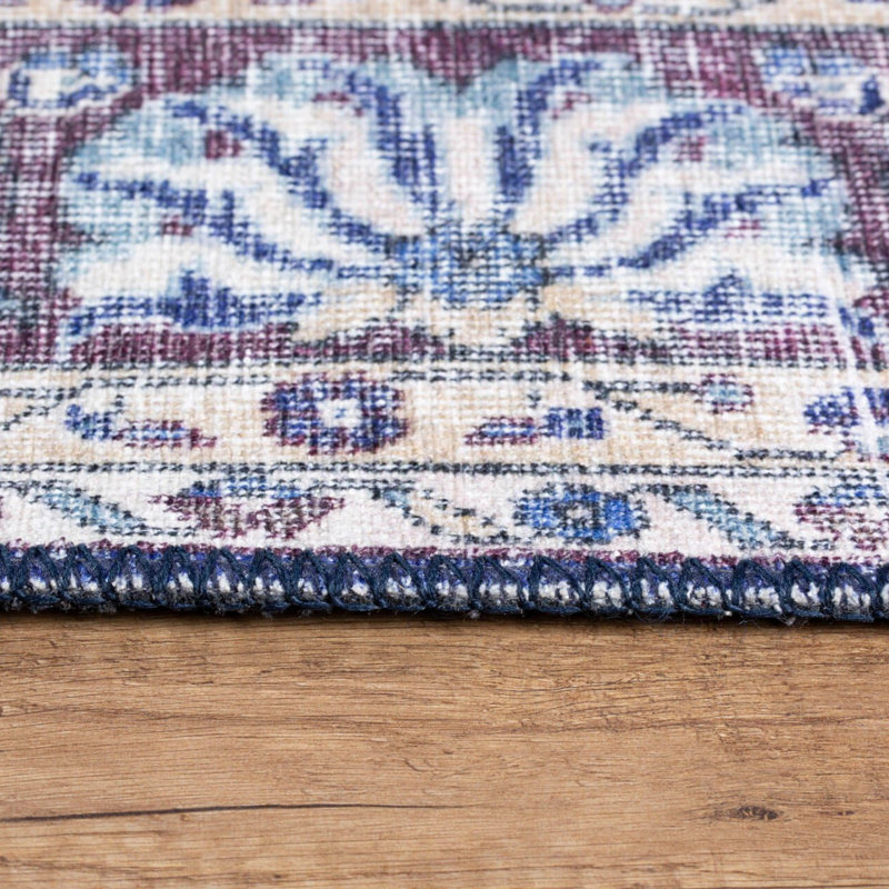 Tapis luxueux lavable à la machine, 4,9 x 7,5 pieds, 100% polyester, 1850 g / m², hauteur des poils: 0,2 pouce | Envers écologique en polyester recyclé | Parfait pour le salon et la chambre à coucher, conception douce et durable