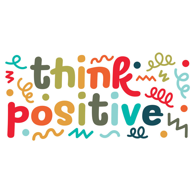 Think Positive Multicolor Wall Quote Decals