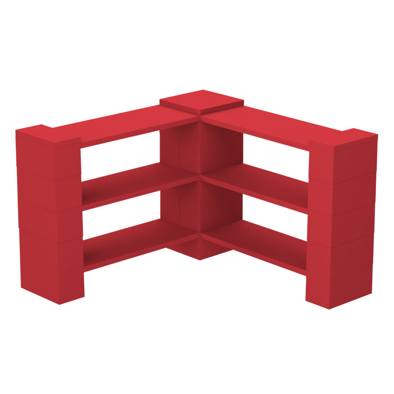 42 " W Adjustable Shelving Unit, Red