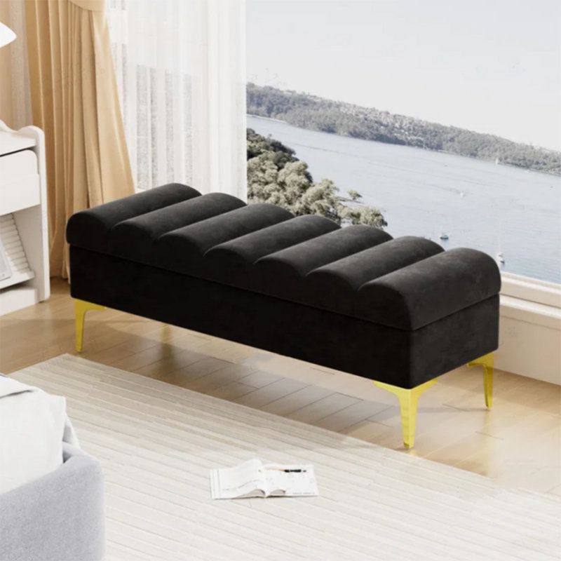 Repose-pieds avec rangement Black Steel