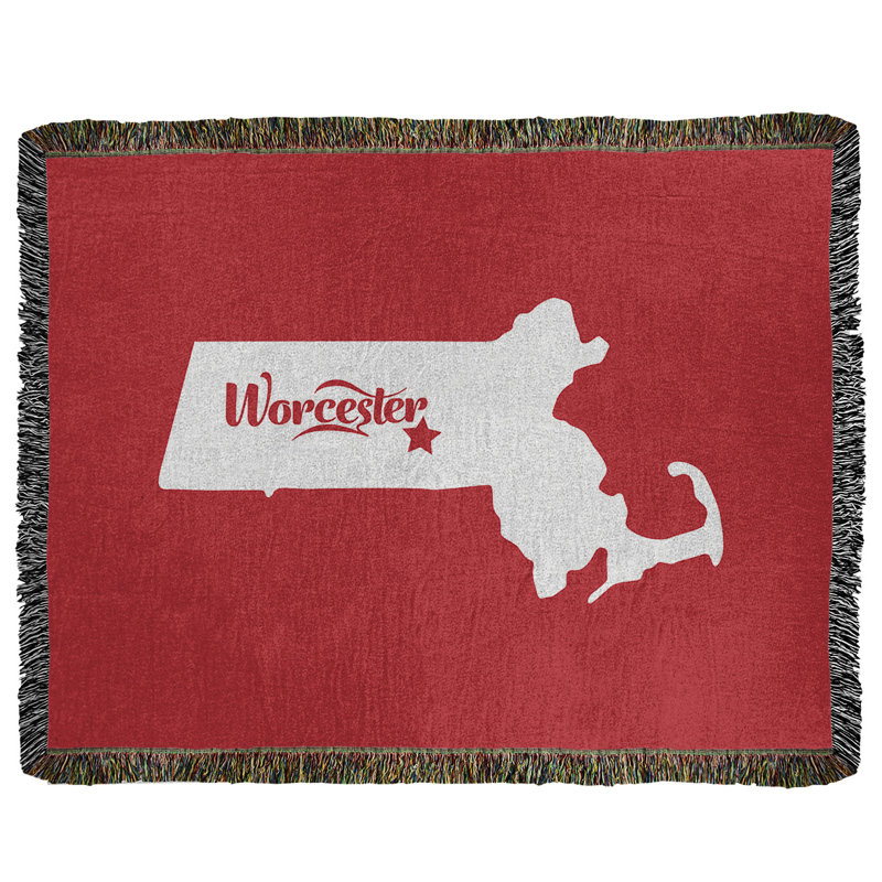 Jeté en coton tissé worcester massachusetts, l 37 po x L 52 po, Rouge