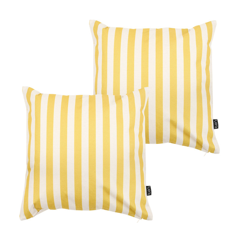 Stripe Indoor-Outdoor Cushions Yellow