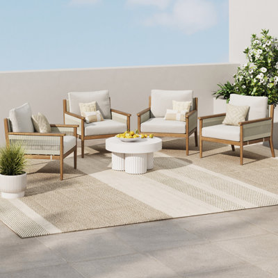 Chaise de patio avec coussins Alex