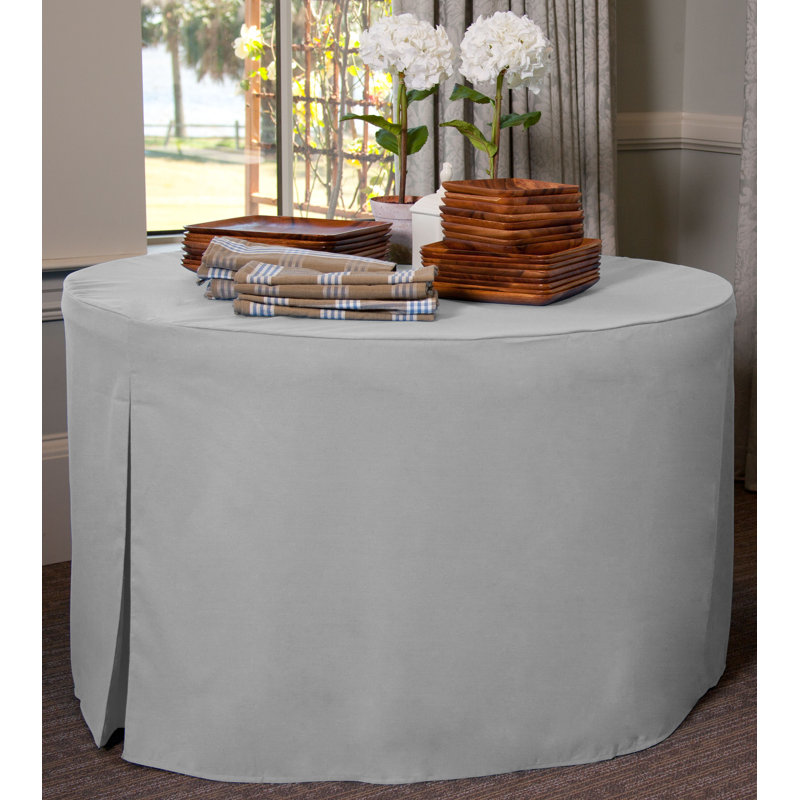 Tablevogue Round Table Cover, Silver, 60" L x 60" W