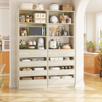 80" H Kitchen Pantry Cabinet With Drawers by Latitude Run