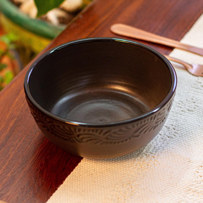 Wildon Home® Tradition fabriqué à la main dans des bols en céramique noire (la paire)