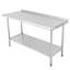 Table de travail en acier inoxydable de 60 po x 24 po x 35 po avec double tablette, station de préparation robuste pour la cuisine, le restaurant ou le garage