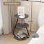 Modern 3-Tier Round Bedside Table with Adjustable LED Lighting, Small Accent Storage Table for Sofa Side & Lounge-965101156