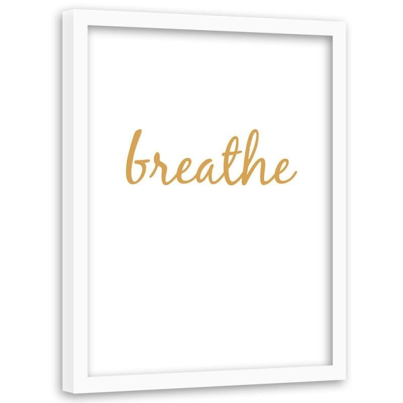 Gerahmter Typografischer Kunstdruck Breathe 5