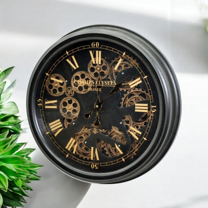 Champs Elysees 53cm Large Silent Wall Clock | Hand-Finished Decorative Wall Timepiece for Living Room or Office