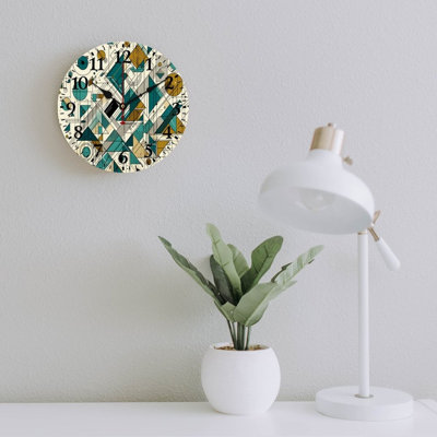 Horloge murale 12 po x 12 po Mid-Century