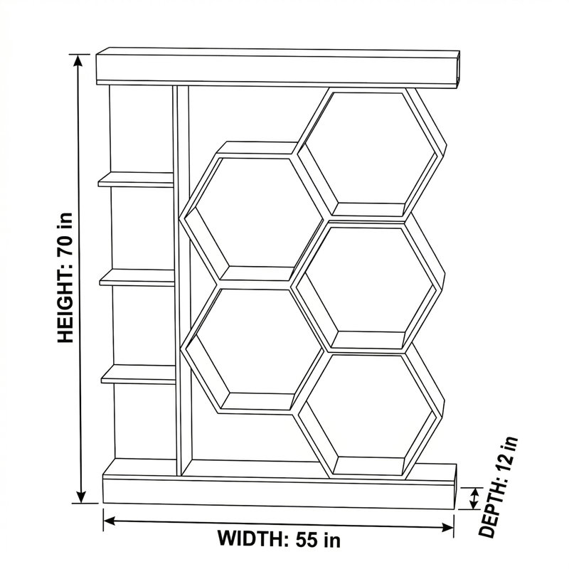 Bibliothèque géométrique H 70 "x l 55" Arlowe