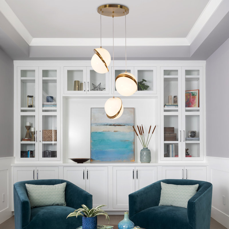 3-light Dimmable Gold Magic Bean Hollow Pendant Fixtues