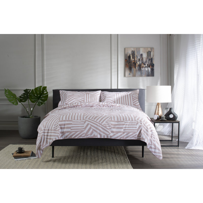 Two Tone Duvet Cover Set, Pink, Kingsize - 2 Standard Pillowcases