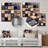 Boho Blue Colors Tiles - Boho Tiles Metal Wall Art-705493862