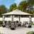 Sunjoy 11 x 13 ft. Gazebo with 2-Tier Hip Canopy Roof, Steel Frame Soft top Gazebo with Curtain and Mosquito Netting-47916314