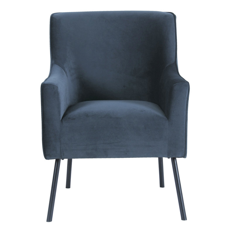 Modern Armchair , Navy Blue Velvet