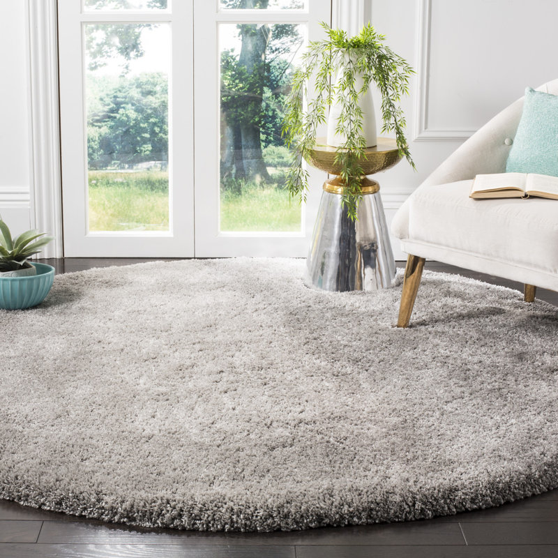 Schmitt Shag Performance Solid Color Rug, Round 6'7"