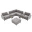 Canapé modulaire de 104 po avec deux consoles, recharge sans fil, plateau de table en acrylique et repose-pieds mobile-830896800