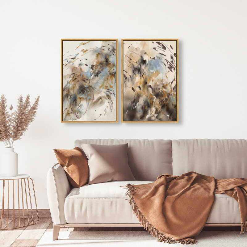 Mindfulness Set Set by Oliver Gal, 92"H x 62"W, Gold Floater Frame