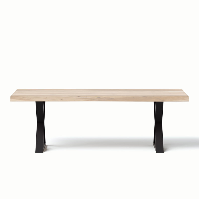 Brooks X Base Dining Table, 29.75"H x 92"L x 40"W, Black, White Wash