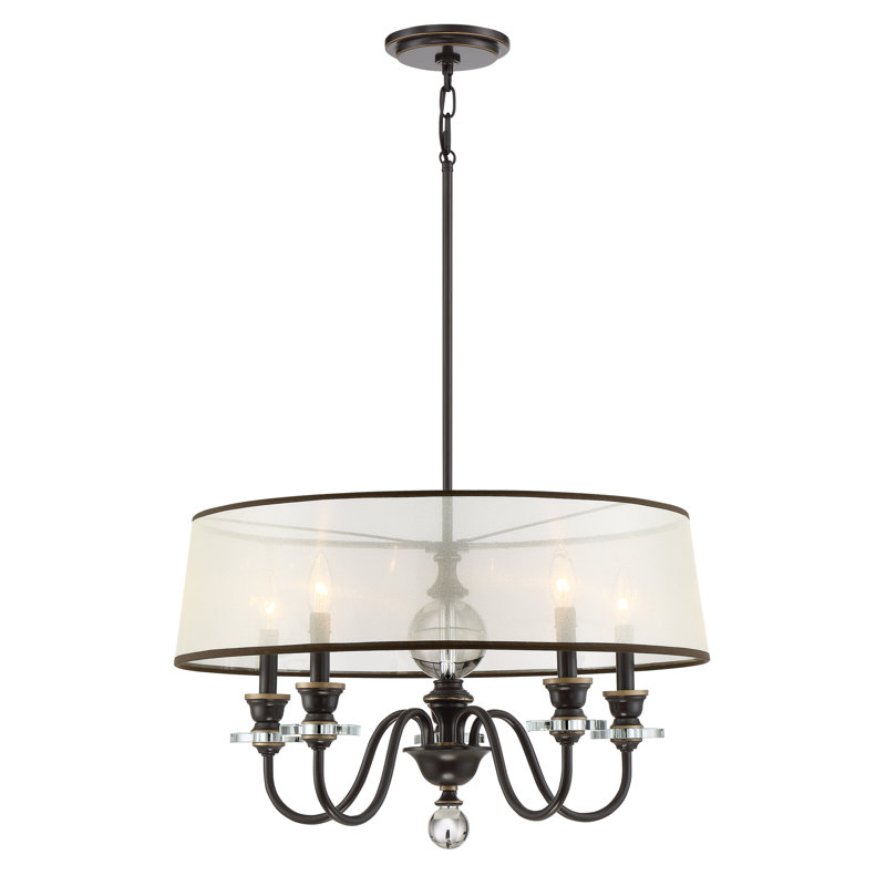 Lustre tambour 5 lumières façon bougie
