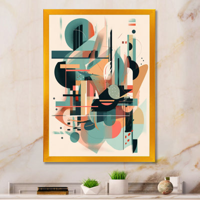 «Green Peach Elegance VI», art mural sur toile minimalisme
