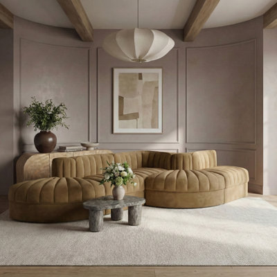 Tissu d'ameublement en velours Demars 5 pièces Canapé modulaire modulaire