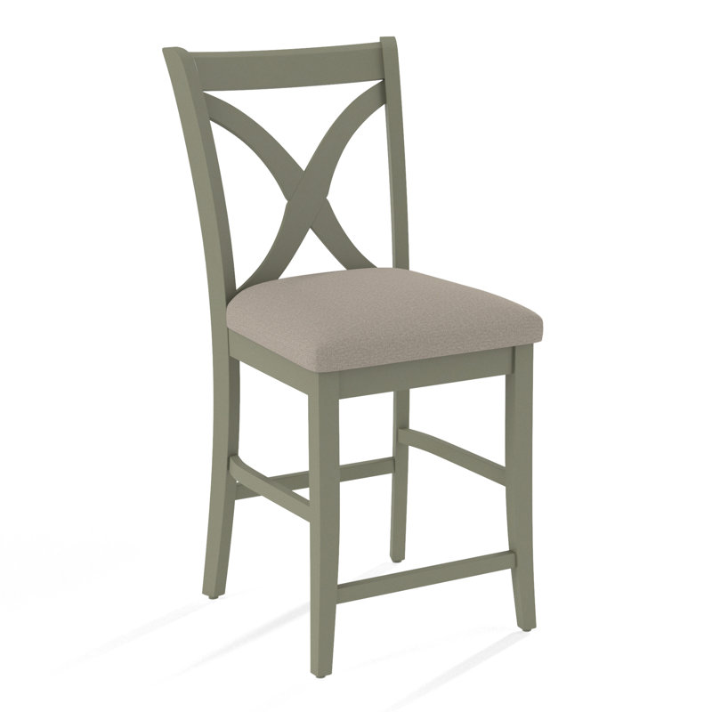Tabouret de bar et de comptoir Hues, Tissu beige performant; 0851-73, Finition pierre grise
